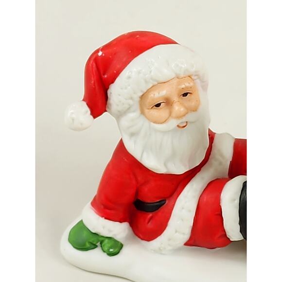 Lefton Mini Santa Figurine Christmas Holidays Home Decor 2 1/2" Porcelain 1990 - Picture 2 of 14